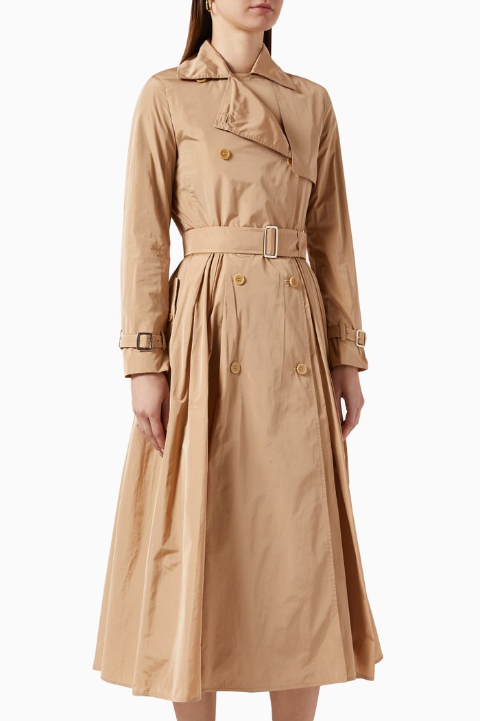 

Tubinga Belted Coat in Silk-taffeta, Neutral