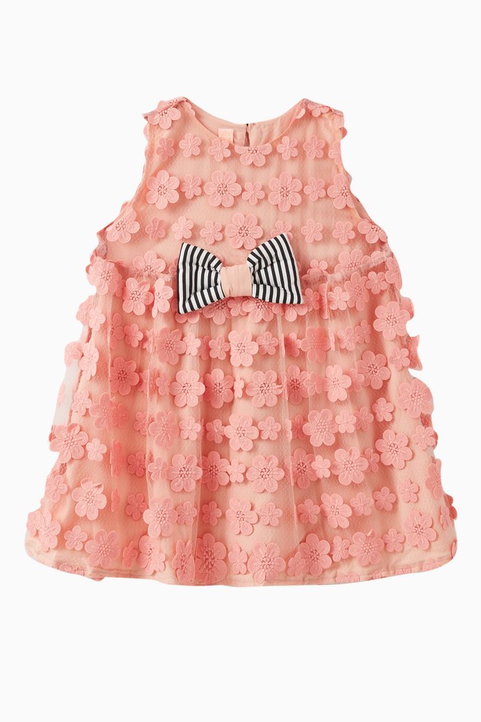 

Baily Floral Dress in Polyester, Orange