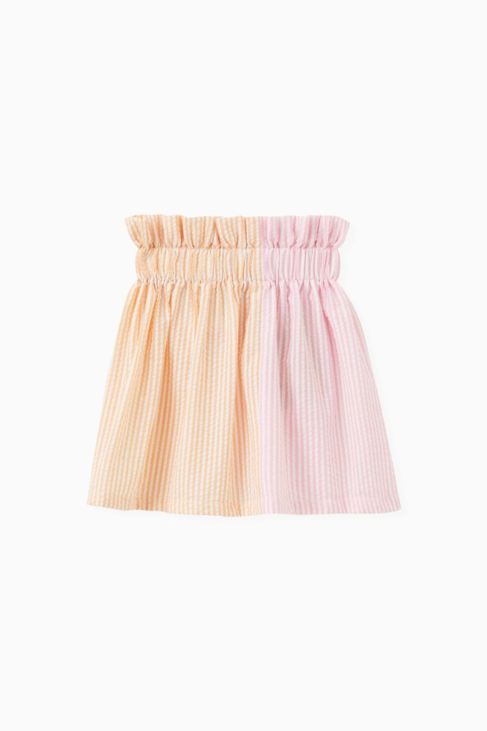 

Striped Rosemary Skirt in Cotton, Pink