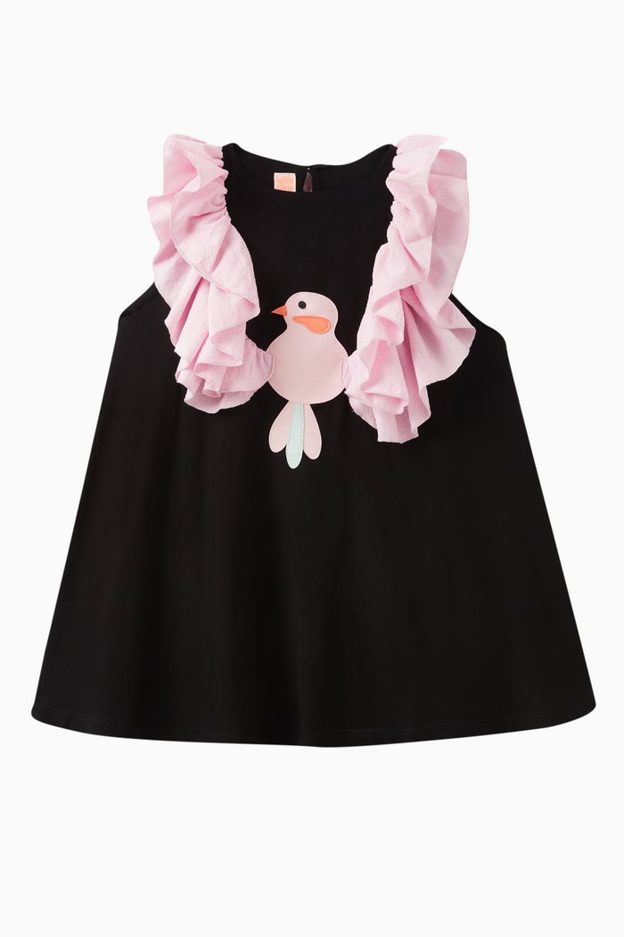 

Chirping Dress in Polyester, Black