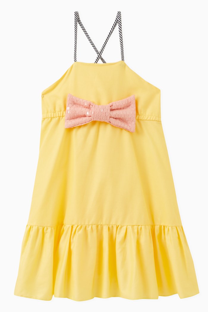 

Lola Bow Dress in Cotton, Yellow