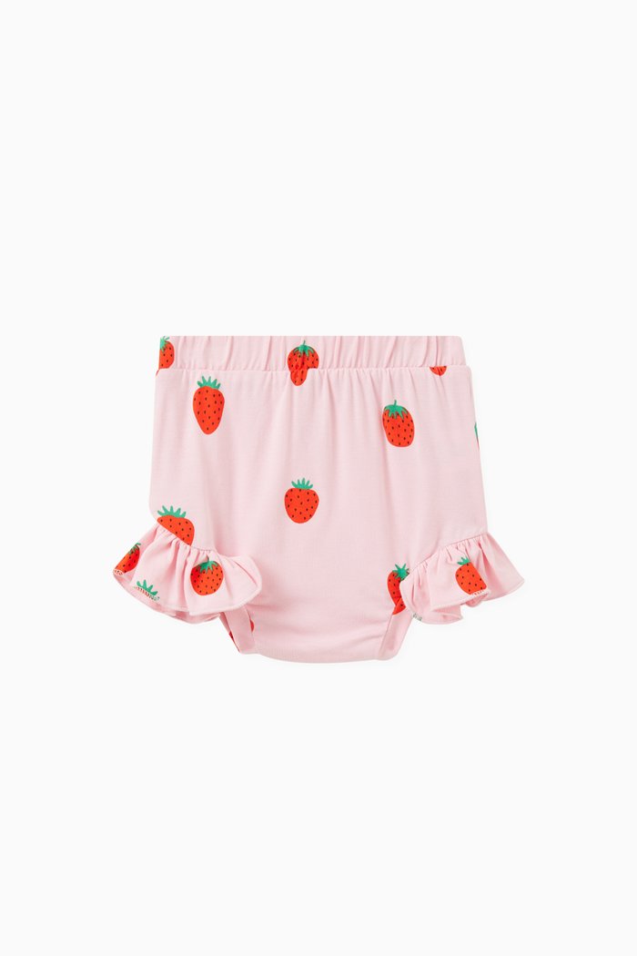 

Dada Strawberry Print Bloomers in Cotton Blend, Pink