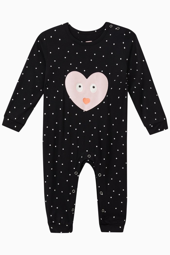 

Big Hearted Romper in Cotton Stretch, Black