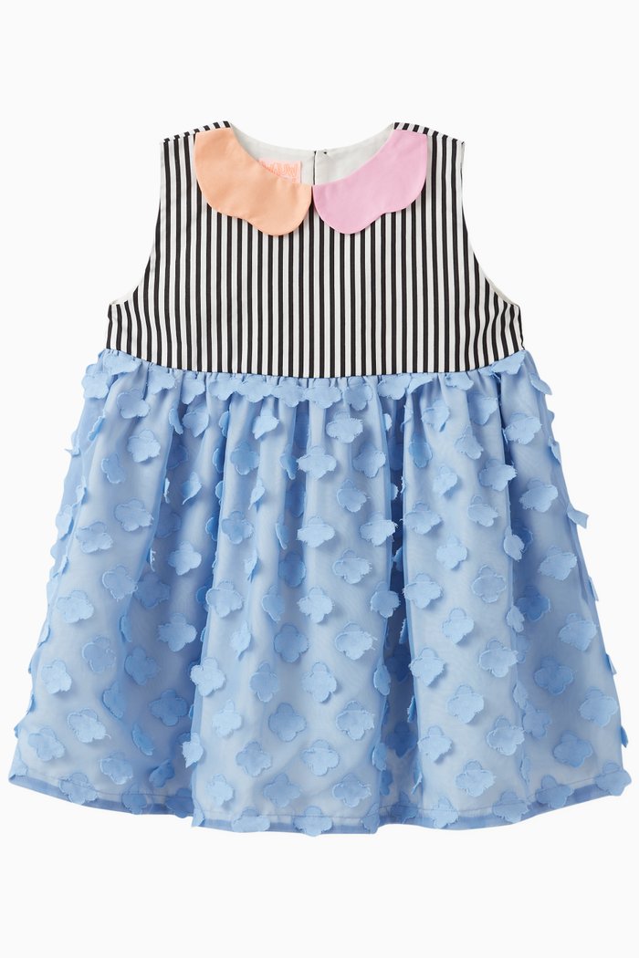 

Hibiscus Dress in Cotton, Blue