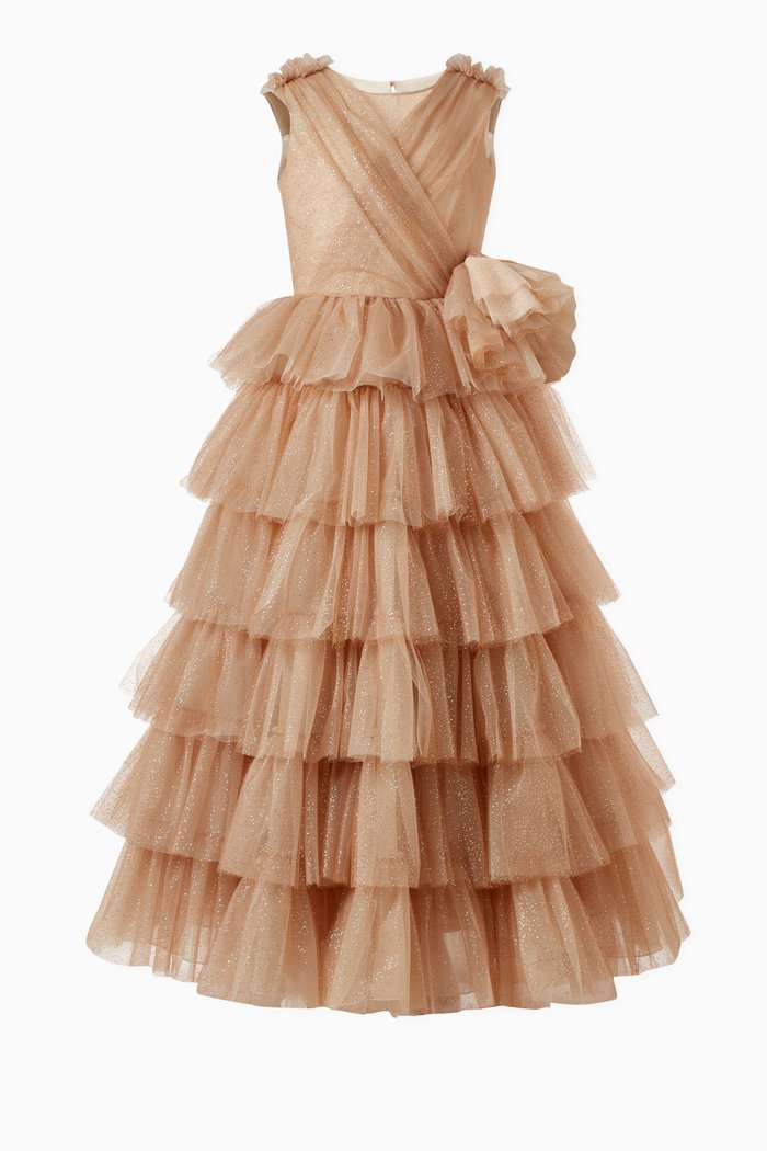 

Multi-tiered Glitter Dress, Neutral