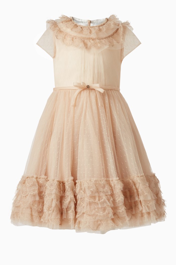 

Plumetis Tulle Gown in Polyester, Neutral