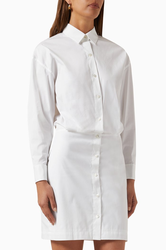 

Shirt Dress in Cotton, White