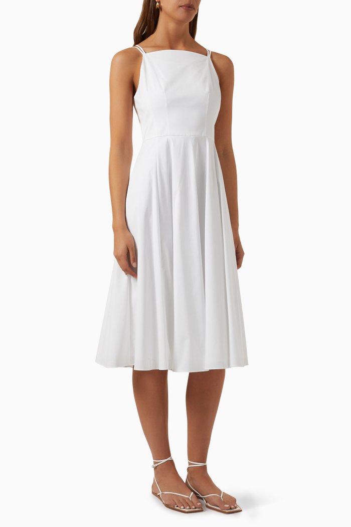 

Midi Dress in Cotton Blend, White