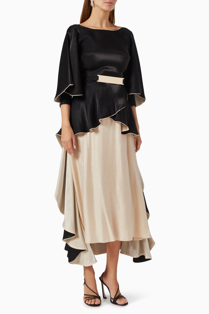 

Belted Midi Dress, Black