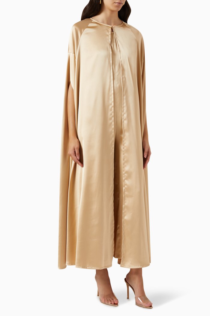 Long Cape Jumpsuit, Gold