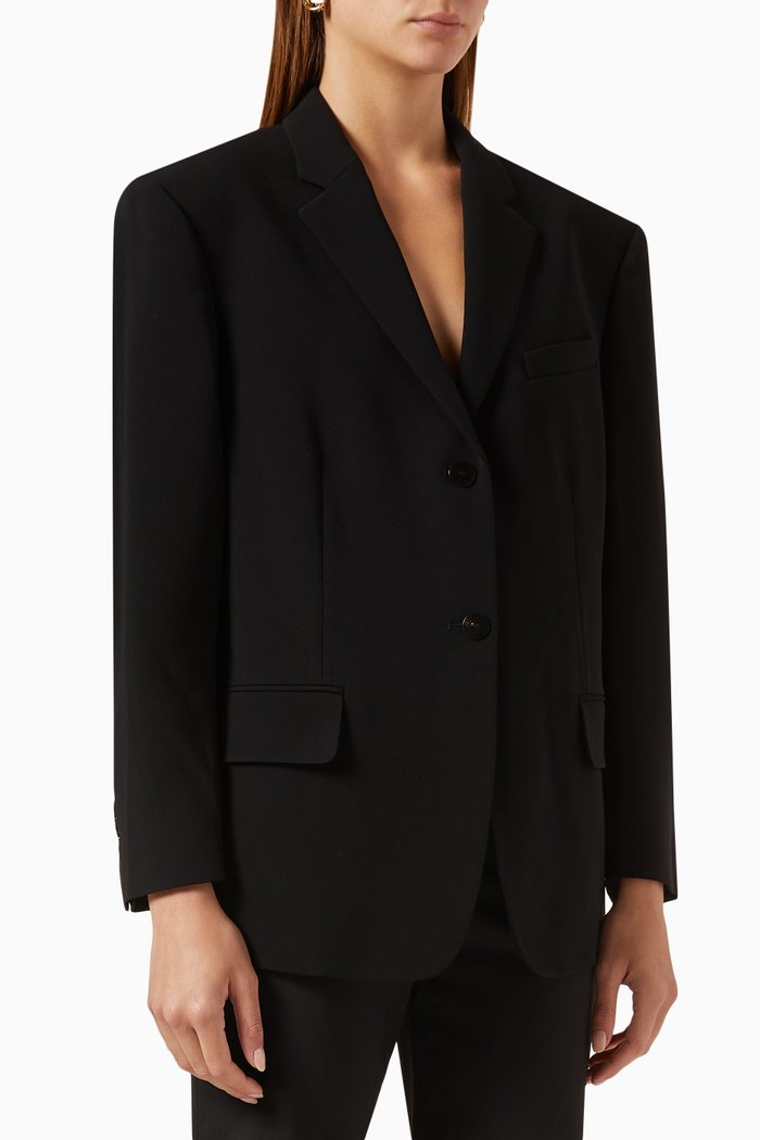 

Oversized Blazer in Crepe, Black