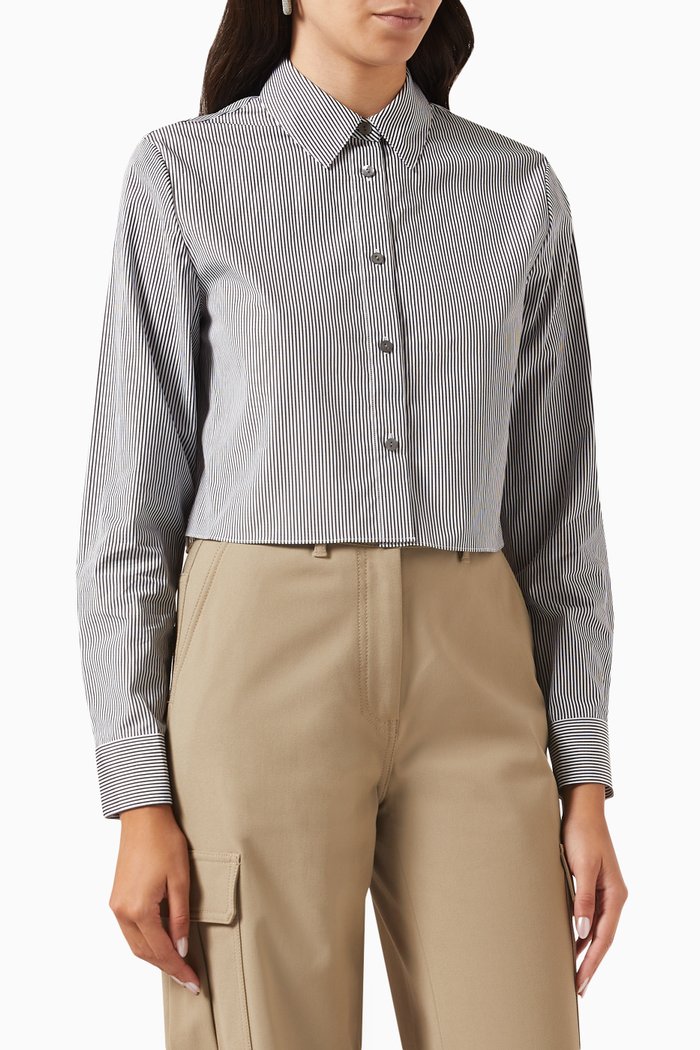 

Oversized Contrast Shirt in Cotton, Grey