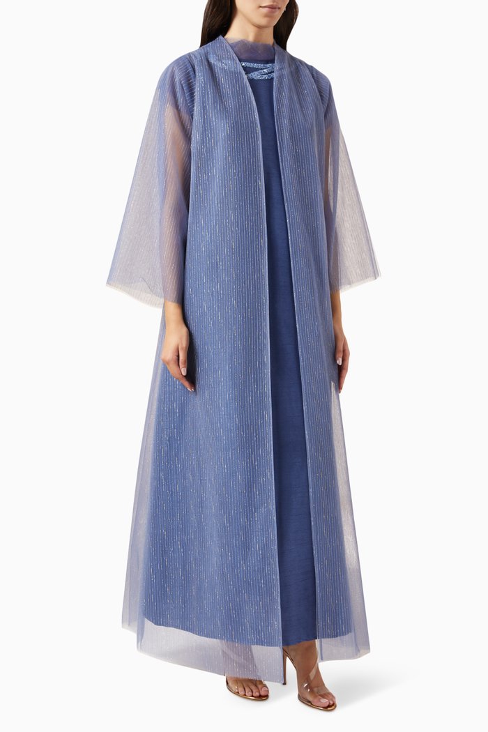 

3 Piece Abaya Set, Purple