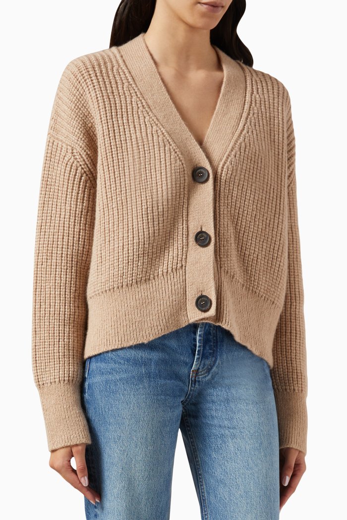 

Maxwell Knitted Cardigan in Alpaca-wool Blend, Neutral