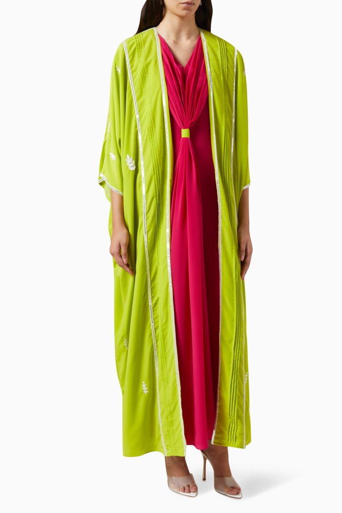 

Knotted Kaftan & Jacket Set, Green