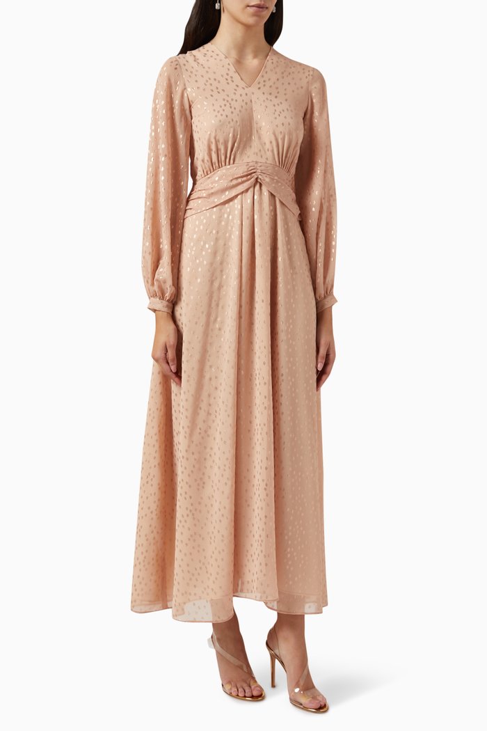 

Metallic Maxi Dress, Pink