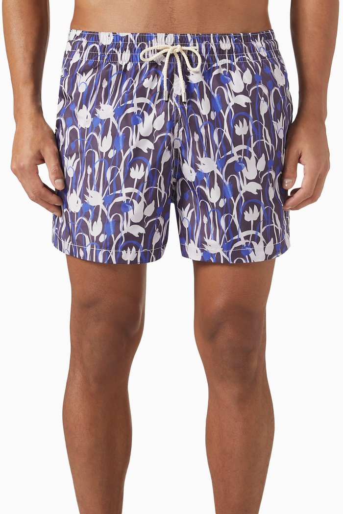 

Tulip Print Shorts in Nylon, Purple
