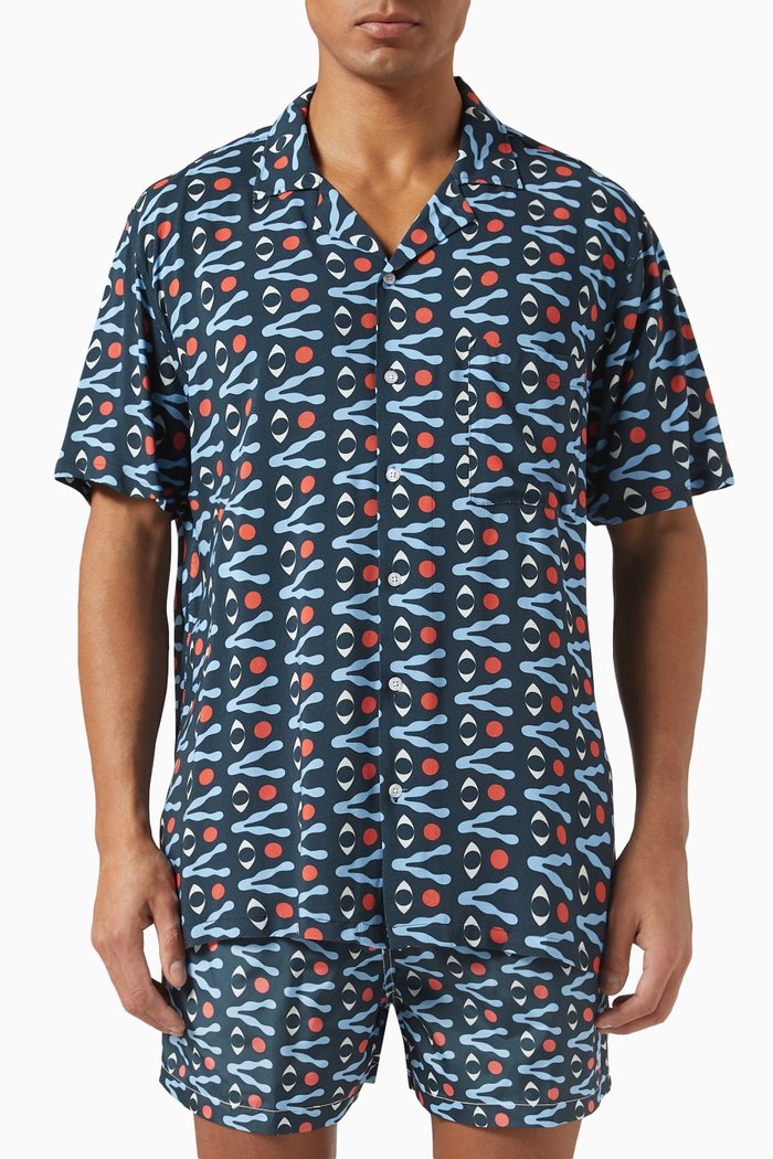

Petrol Eye 21 x David Vanadia Shirt in Viscose, Blue
