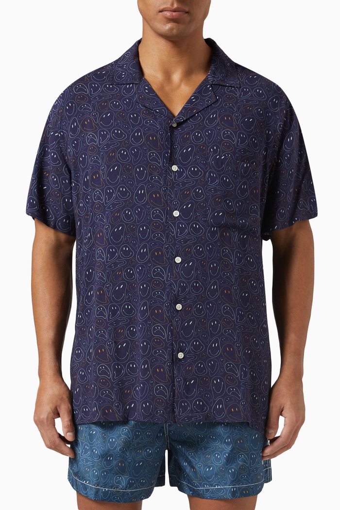 

Smiley 21 x Smiley Shirt in Viscose, Blue