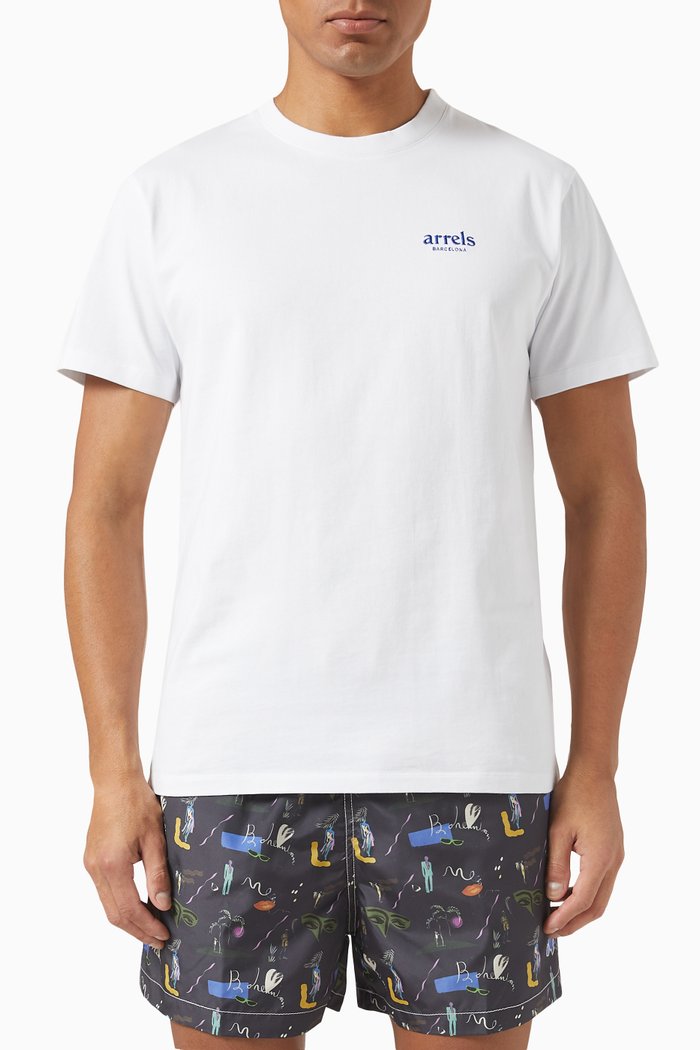 

Slogan Print T-shirt in Cotton, White