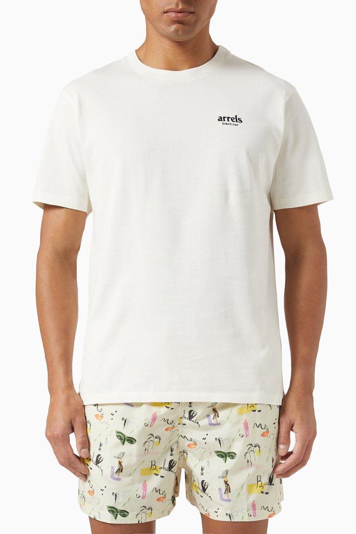 

Graphic Print T-shirt in Cotton, Neutral