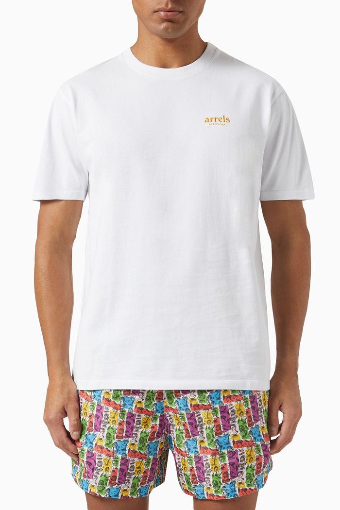 

Graphic Print T-shirt in Cotton, White