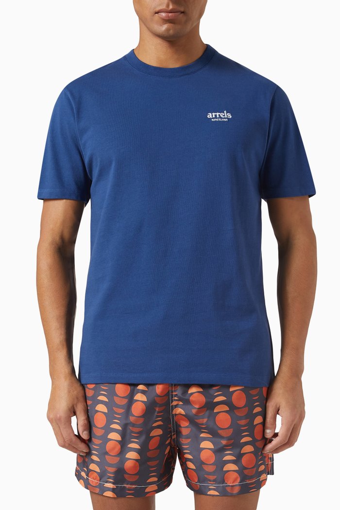 

Graphic Print T-shirt in Cotton, Blue
