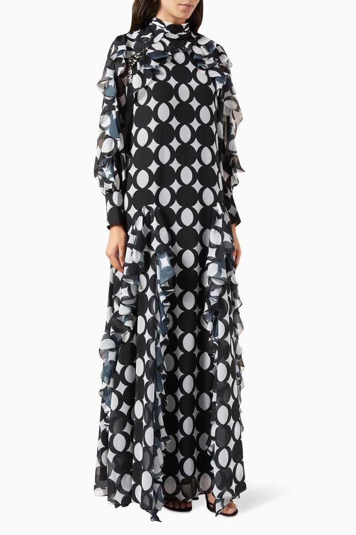 

Printed Maxi Dress, Black