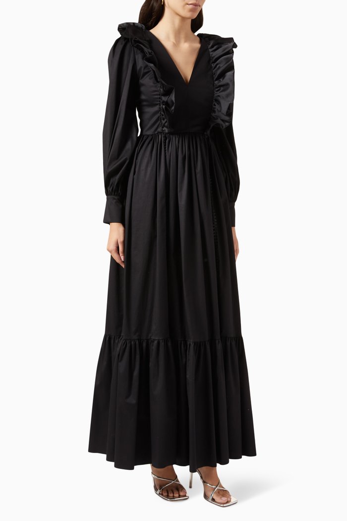 

Ruffle Maxi Dress, Black