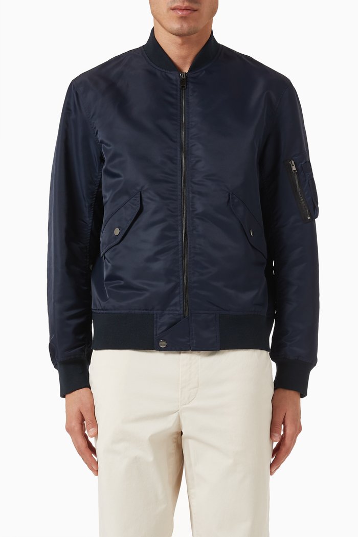 

Flight Bomber Jacket in Recycled Nylon, Blue