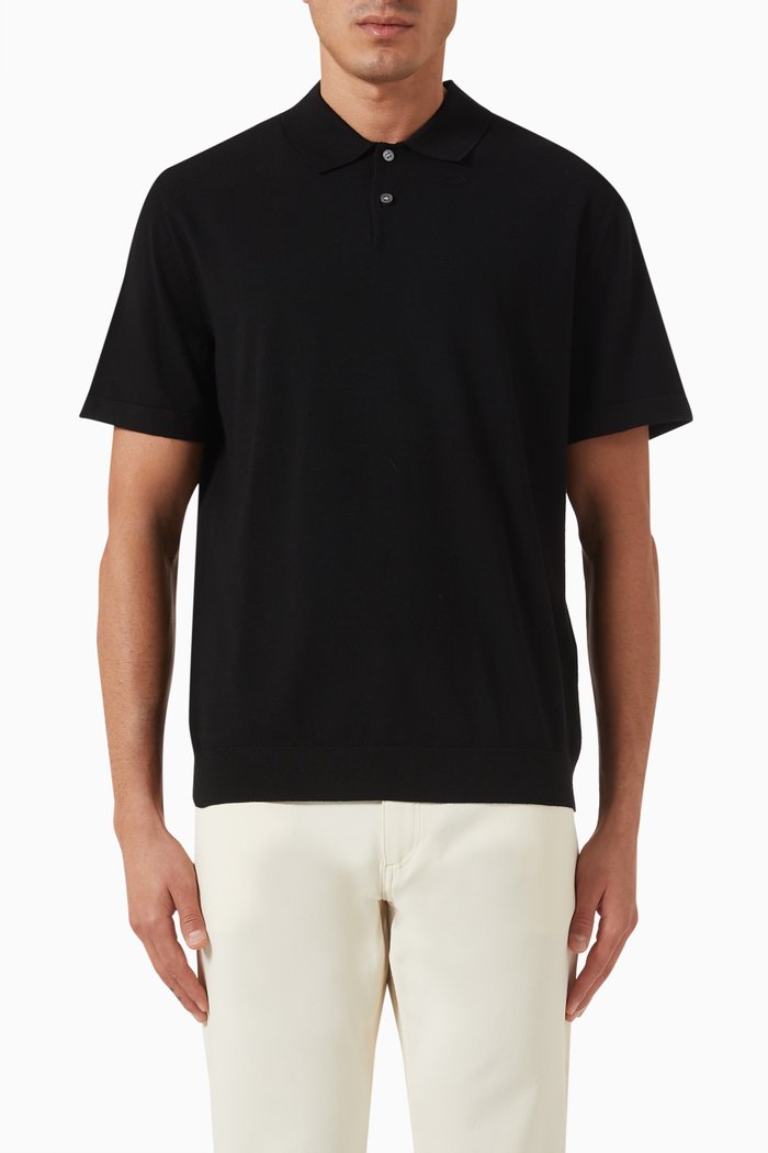 

Goris Polo Shirt in Viscose-blend, Black
