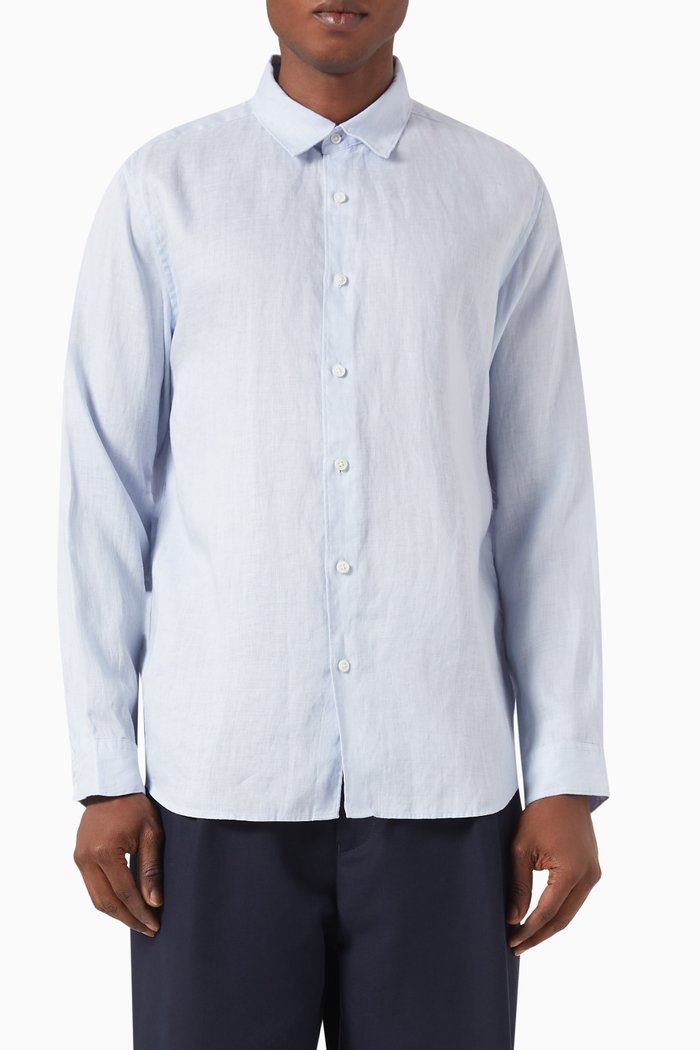 

Irving Shirt in Linen, Blue