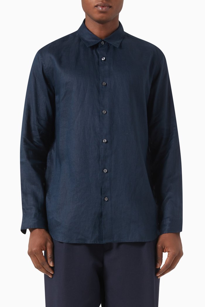 

Irving Shirt in Linen, Blue