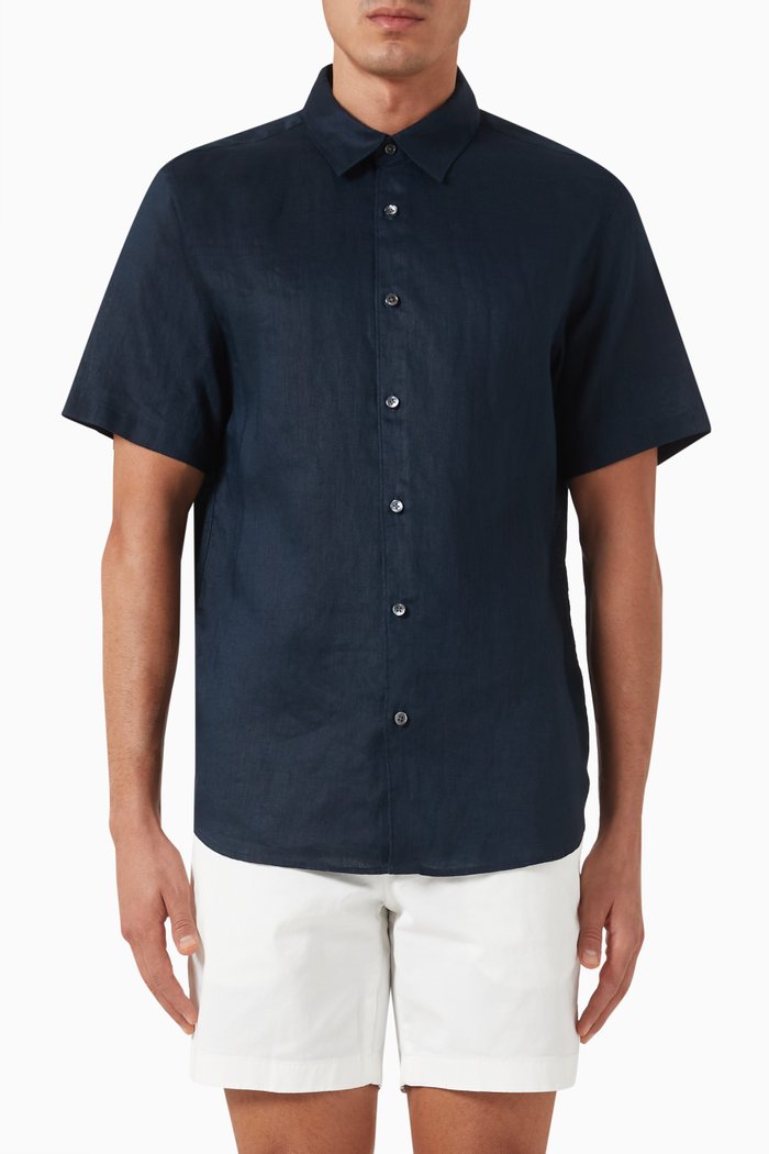 

Irving Shirt in Linen, Blue