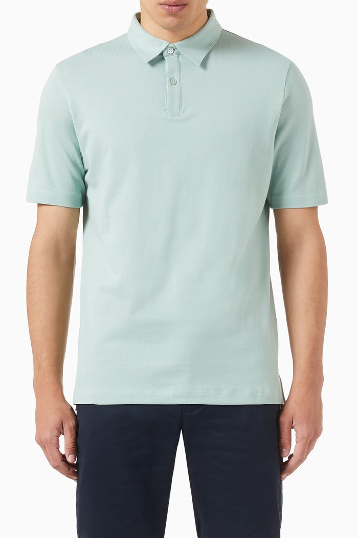 

Polo Shirt in Cotton Piqué, Blue