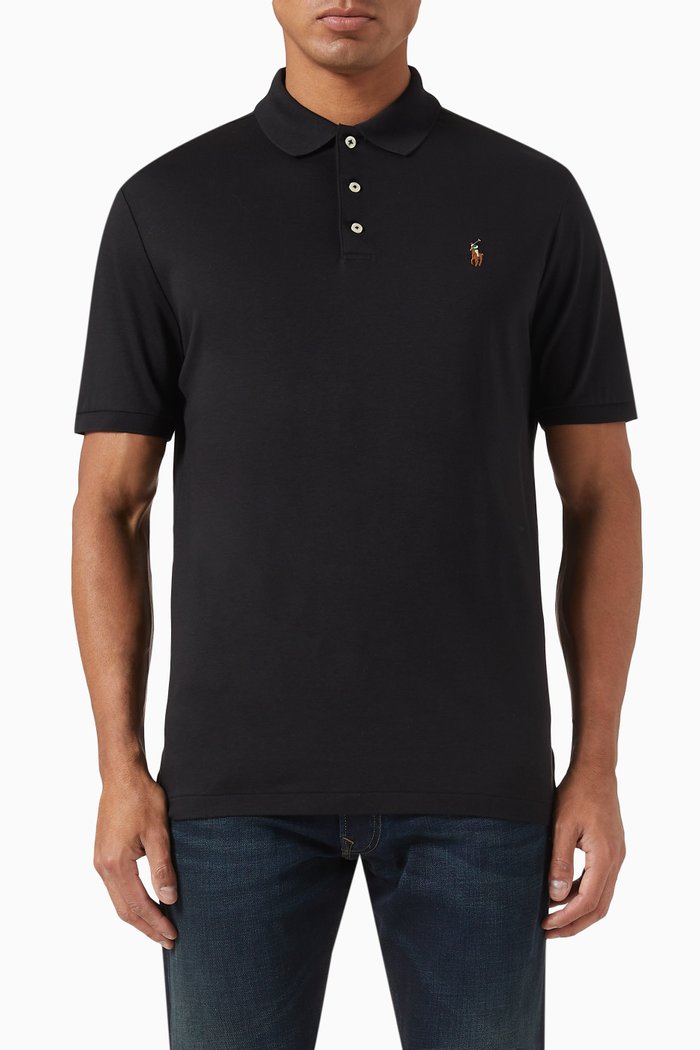 

Polo Shirt in Cotton Jersey, Black