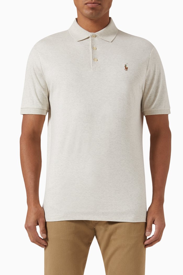 

Polo Shirt in Cotton Knit, Neutral