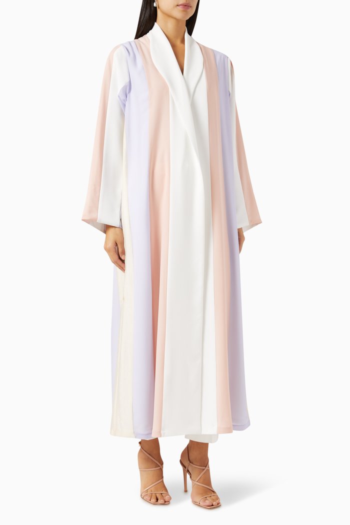 

Colour-block Panelled Sustainable Abaya, Multicolour