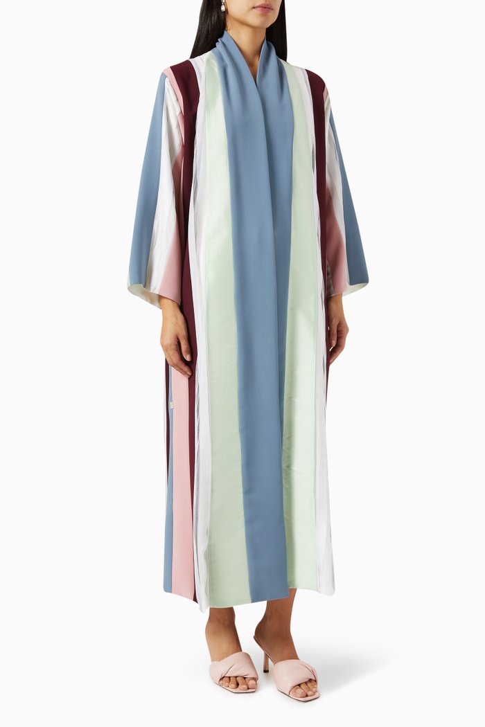 

Colour-block Panelled Sustainable Abaya, Multicolour