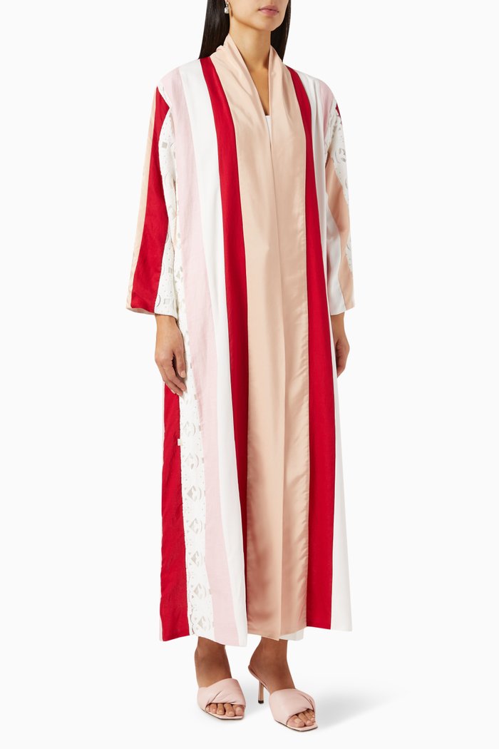 

Colour-block Panelled Sustainable Abaya, Multicolour