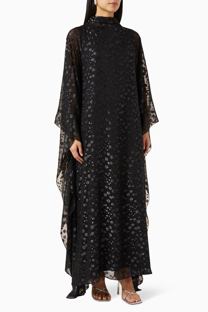 

Metallic Dot Kaftan, Black