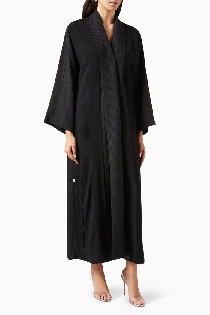 Paneled Abaya, Black