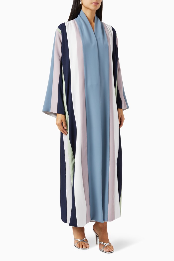 

Colour-block Panelled Sustainable Abaya, Multicolour