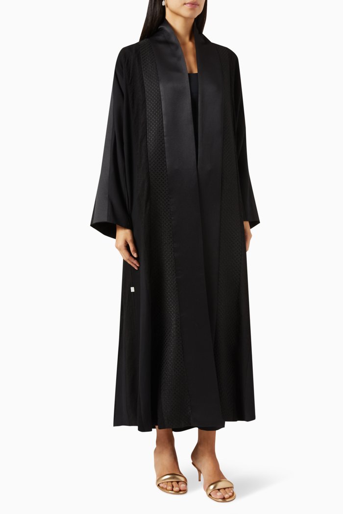 Panelled Sustainable Abaya, Black