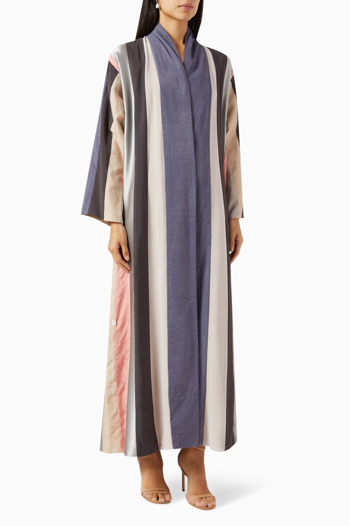 

Colour-block Panelled Sustainable Abaya, Multicolour