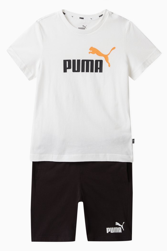 

Logo T-shirt & Shorts Set in Cotton, White