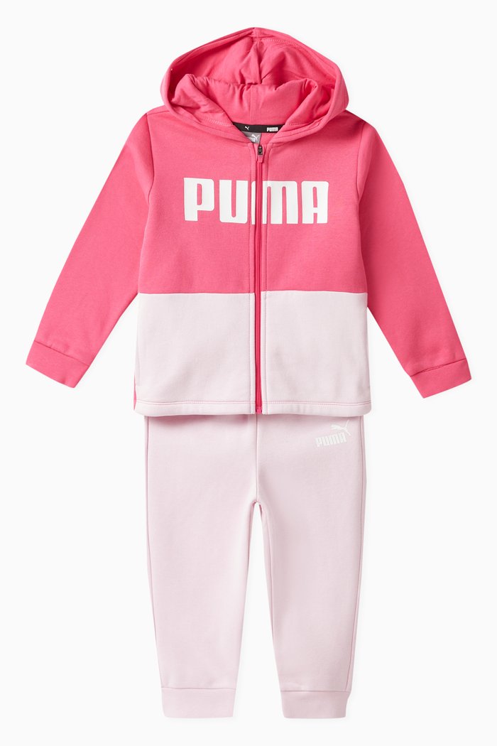 

Bi-colour Logo-print Tracksuit in Cotton-blend, Pink