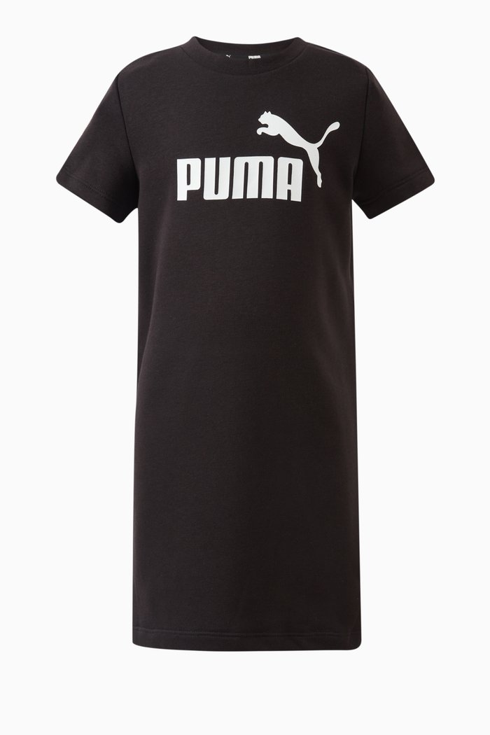 Logo T-shirt Dress in Cotton, Black