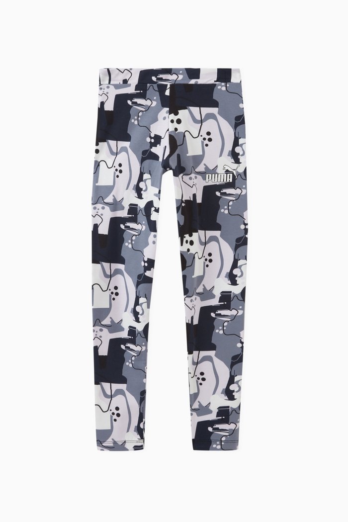 

Graphic-print Leggings in Cotton, Black