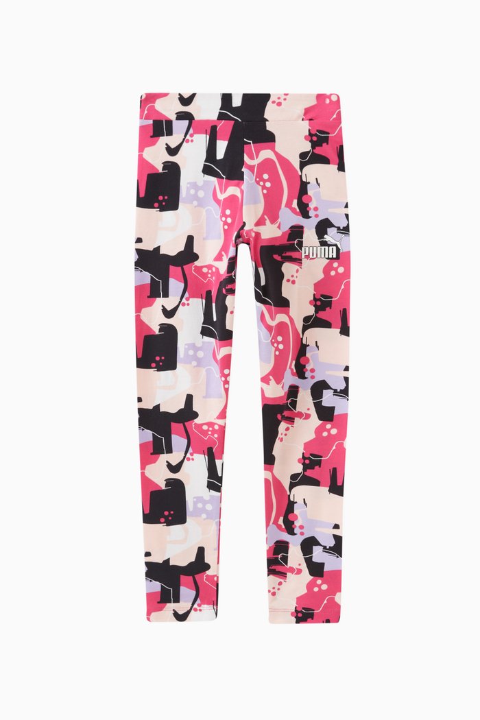 

Graphic-print Leggings in Cotton, Pink